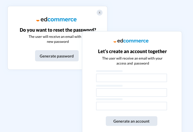 Edcommerce generate account reset password